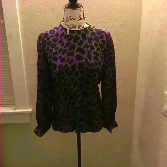 Jerri Sherman Leopard Top Size 6 - Picture 2 of 7